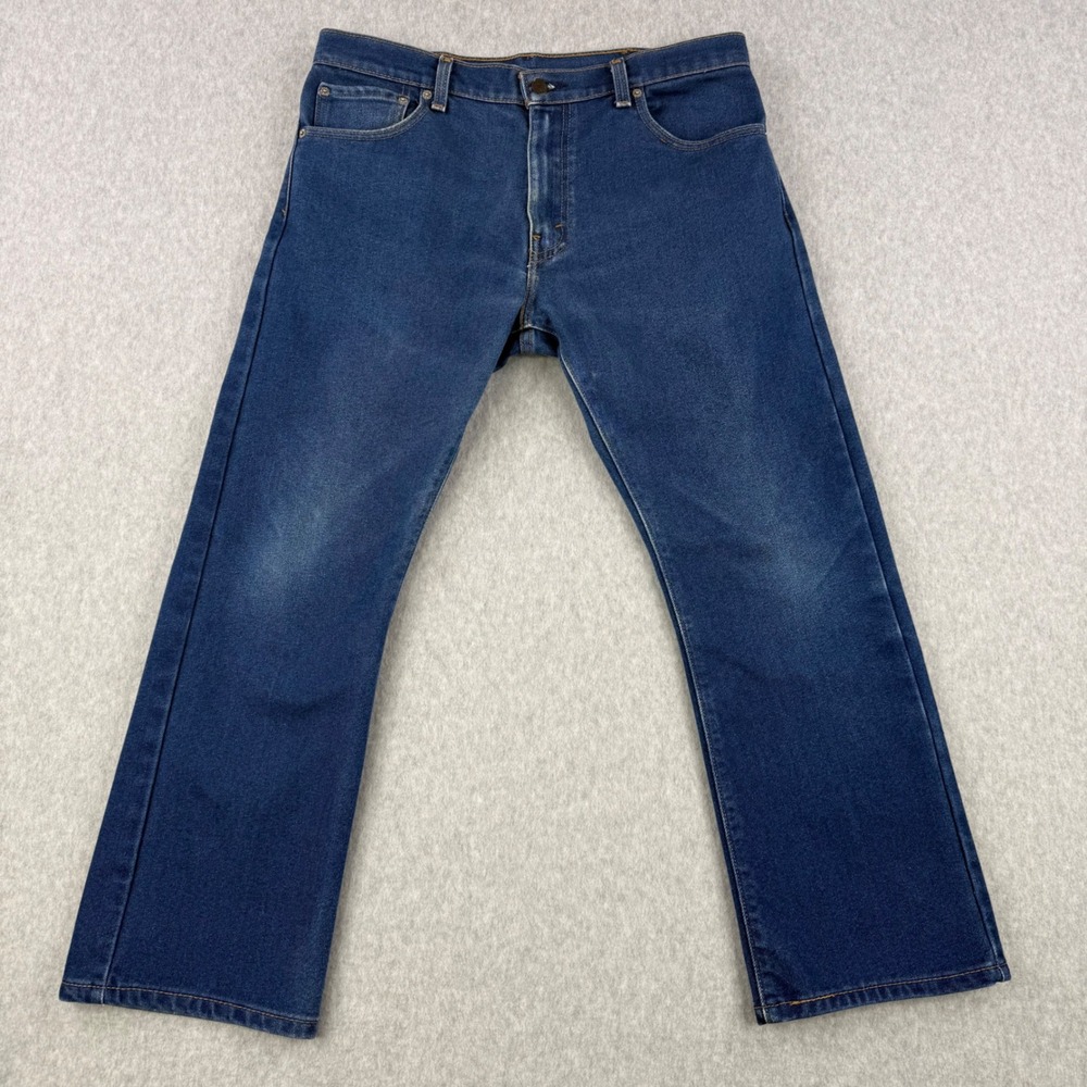 Levis Jeans Mens 34x29 (34x27) Dark Wash Blue 517 Bootcut Western Cowboy Denim